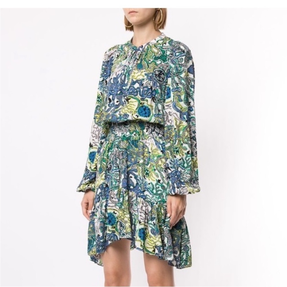 A.L.C. Nami Print Ruffle Dress - Picture 1 of 4